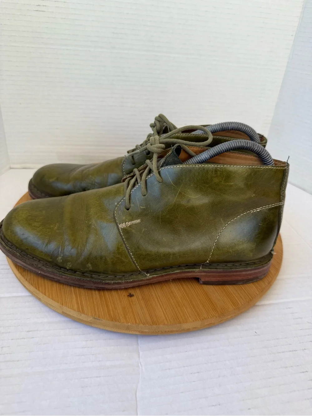 Cole Haan Nathan Chukka Ankle Boots Men’s 8.5 Olive Green Leather C12106